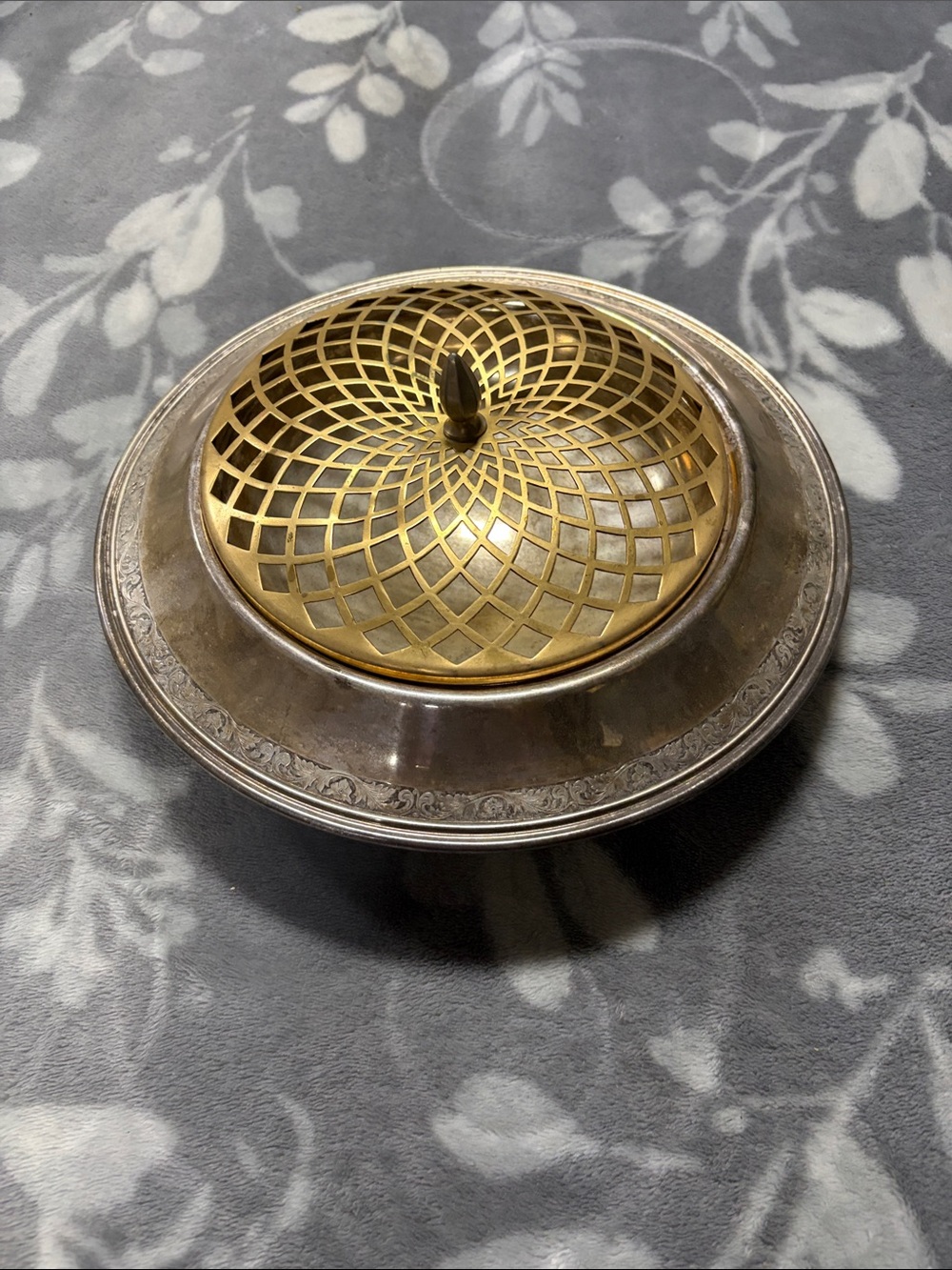 Vintage Brass and Silver Decorative Burner